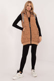 Stylish Quilted Vest with Detachable Hood and Zipper Pockets