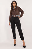 Stylish Women's High-Rise Cargo Pants with Belt & Pockets