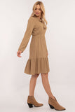 Flared Everyday Dress with Ruffled Hem and Tied Neckline