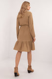 Flared Everyday Dress with Ruffled Hem and Tied Neckline
