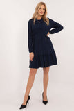 Flared Everyday Dress with Ruffle Hem and Tied Neckline
