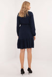 Flared Everyday Dress with Ruffle Hem and Tied Neckline