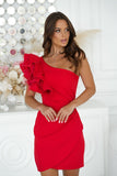 Elegant One-Shoulder Feather Dress for Special Occasions