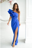 Elegant One Shoulder Dress with Feather Accents for Events