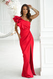 Elegant One Shoulder Dress with Feather Details for Events