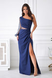 Elegant Asymmetrical Sequin Dress with Slit for Events