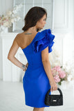 Elegant One-Shoulder Feather Dress for Special Occasions