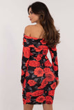 Elegant Floral Pencil Dress with Sensual Spanish Neckline