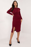 Elegant Midi Dress with Jet Beads for Special Occasions