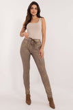 Glossy Fabric Pants with Waist Tie for Everyday Elegance