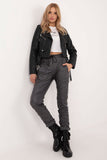Chic Eco-Leather Tapered Pants with Pockets for Women