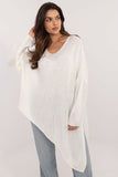 Casual Women's Sweater with Asymmetrical Hem & Heart Neckline