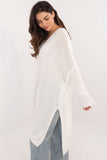 Casual Women's Sweater with Asymmetrical Hem & Heart Neckline