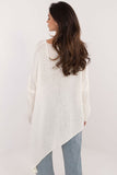 Casual Women's Sweater with Asymmetrical Hem & Heart Neckline