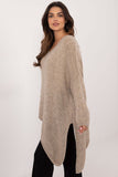 Casual Women's Sweater with Asymmetrical Hem & Heart Neckline