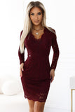 Elegant Burgundy Lace Dress with Sweetheart Neckline