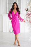 Elegant Heart Neckline Dress with Sequined Sleeves