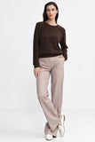 Classic Comfort Ribbed Knit Blouse for Effortless Style