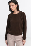 Classic Comfort Ribbed Knit Blouse for Effortless Style