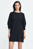 Elegant A-Line Dress with Stylish Pleated 3/4 Sleeves