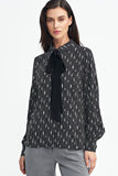 Elegant Women's Viscose Shirt with Unique Pattern and Collar