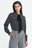 Elegant Women's Viscose Shirt with Unique Pattern and Collar