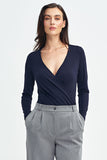 Elegant Modal Bodysuit with Chic Envelope Neckline