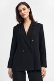 Elegant Women's Oversized Blazer with Double-Breasted Style