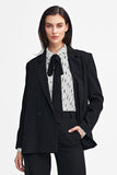 Elegant Women's Oversized Blazer with Double-Breasted Style