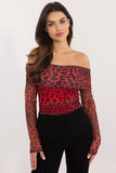 Feminine Blouse with Spanish Neckline & Animal Print