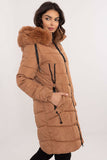 Stylish Quilted Jacket with Detachable Hood and Fur Trim