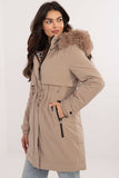 Stylish Quilted Jacket with Detachable Hood & Fur Trim