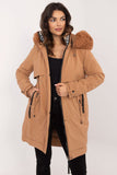 Quilted Warm Jacket with Detachable Hood and Fur Trim