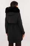 Warm Quilted Jacket with Detachable Fur and Belted Waist