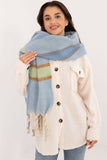 Elegant Checkered Scarf with Tassels for Winter Warmth