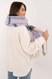Checkered Winter Scarf with Decorative Tassels for Style