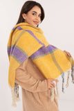 Elegant Checkered Scarf with Tassels for Cold Weather