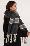 Chic Checkered Scarf with Tassels for Cozy Winter Style