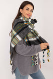 Elegant Check Pattern Scarf with Tassels for Winter Style