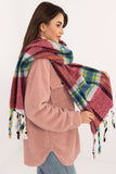 Elegant Check Pattern Scarf with Tassels for Winter Style