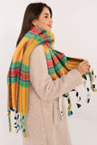 Elegant Check Pattern Scarf with Tassels for Cold Weather
