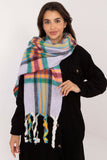Elegant Check Pattern Scarf with Tassels for Winter Style
