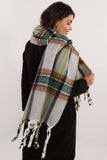 Elegant Check Pattern Scarf with Tassels for Winter Style