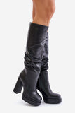 Eco-Friendly Slip-On Women's Platform Boots with Heels