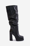 Eco-Friendly Slip-On Women's Platform Boots with Heels