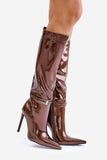 Eco-Friendly Stiletto Heel Boots with Zipper Closure