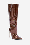 Eco-Friendly Stiletto Heel Boots with Zipper Closure