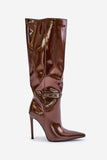 Eco-Friendly Stiletto Heel Boots with Zipper Closure