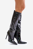 Eco-Friendly Stiletto Heel Boots with Zipper Closure
