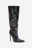 Eco-Friendly Stiletto Heel Boots with Zipper Closure